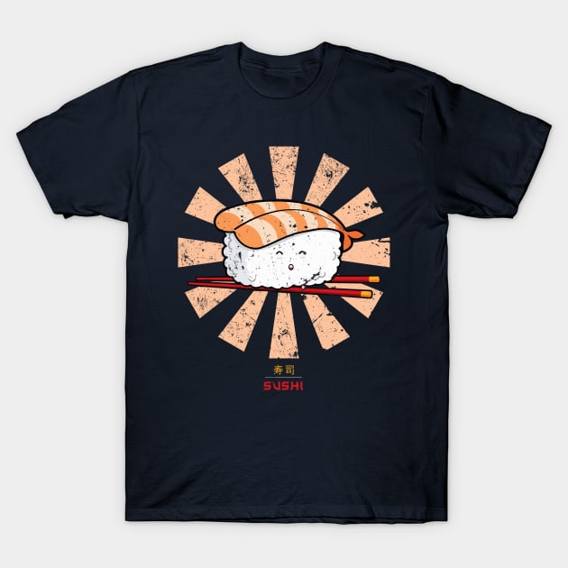 Happy Sushi Retro Japanese T-Shirt by Nova5